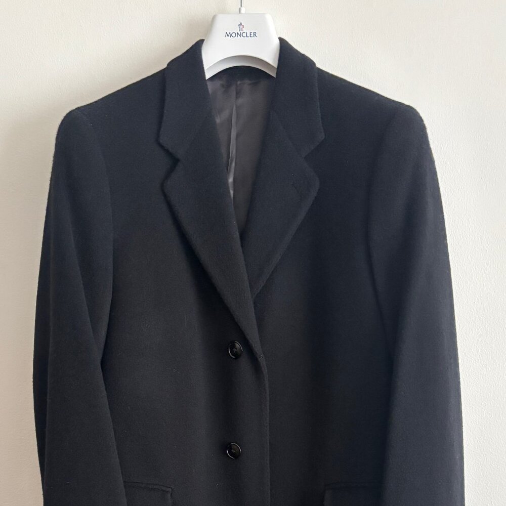 Vintage Cecil Gee Black Cashmere Overcoat/ Top Coat -36/ Small